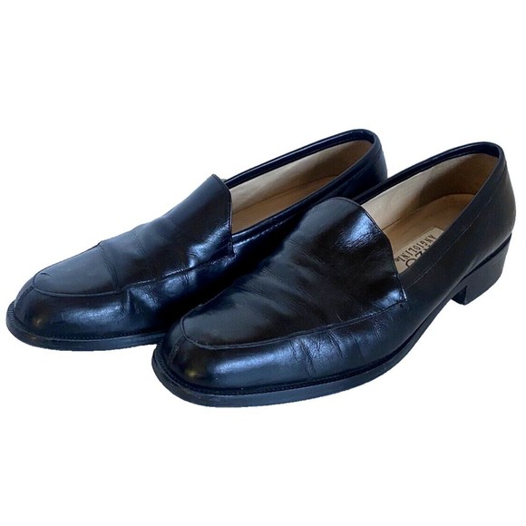 Vintage Enzo Angiolini Black Leather Slip‎ On Loafers Size 6 1/2 - Picture 1 of 9